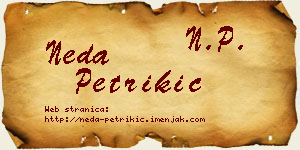 Neda Petrikić vizit kartica